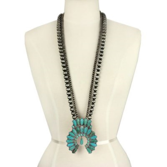 Squash Blossom Naja Double Strand Necklace - Picture 4 of 4